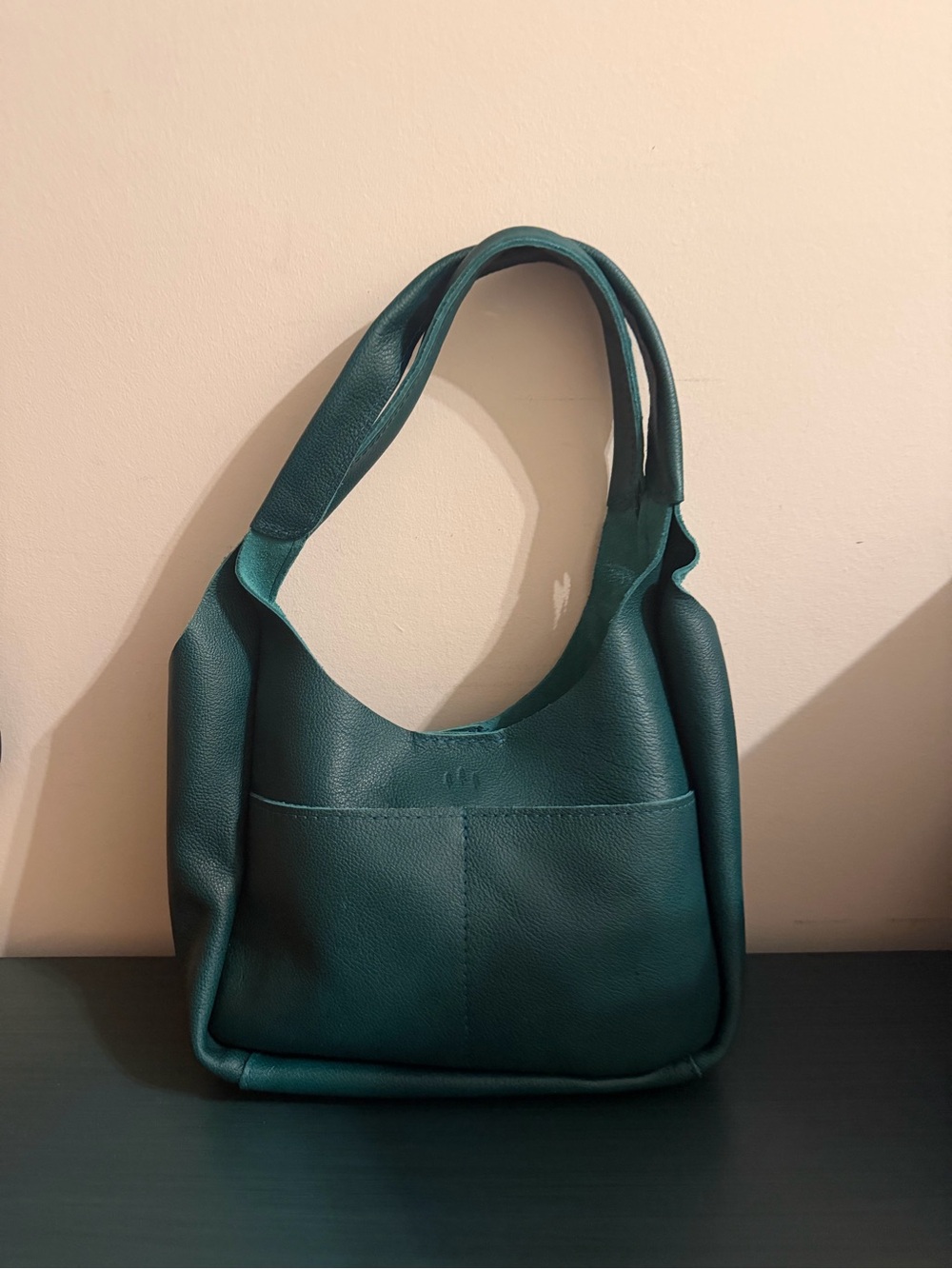 Portland Leather Medium Madison Sea Glass Green/Teal Leather Shoulder Bag